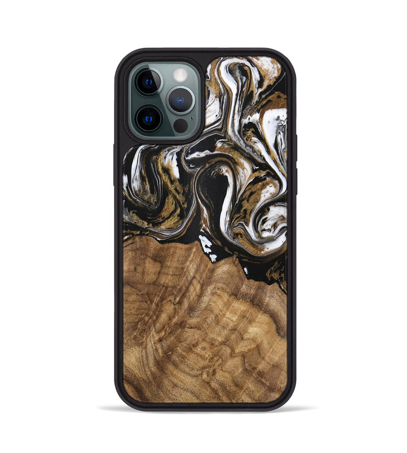 iPhone 12 Pro Wood Phone Case - Paulina (Black & White, 745967)