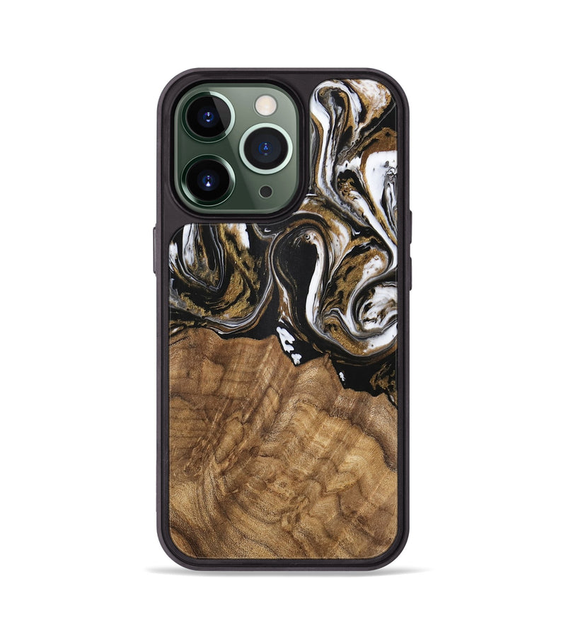 iPhone 13 Pro Wood Phone Case - Paulina (Black & White, 745967)