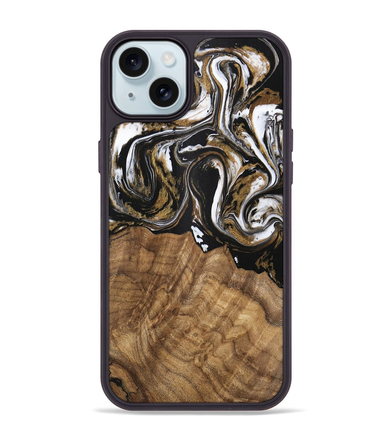 iPhone 15 Plus Wood Phone Case - Paulina (Black & White, 745967)