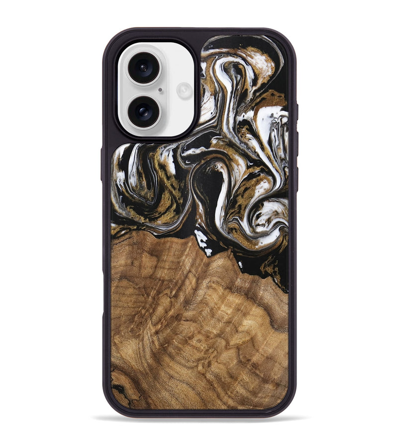 iPhone 16 Plus Wood Phone Case - Paulina (Black & White, 745967)