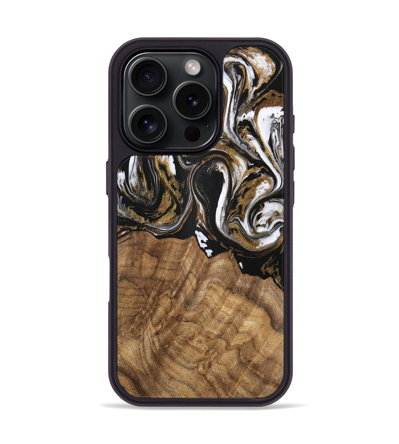 iPhone 16 Pro Wood Phone Case - Paulina (Black & White, 745967)