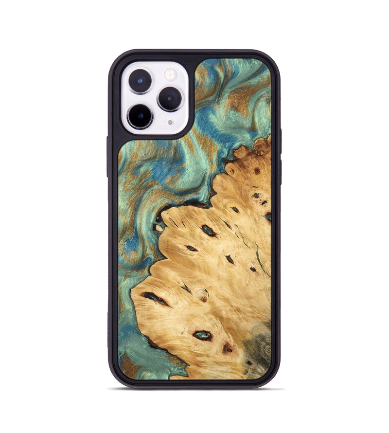 iPhone 11 Pro Wood Phone Case - Helena (Teal & Gold, 745969)