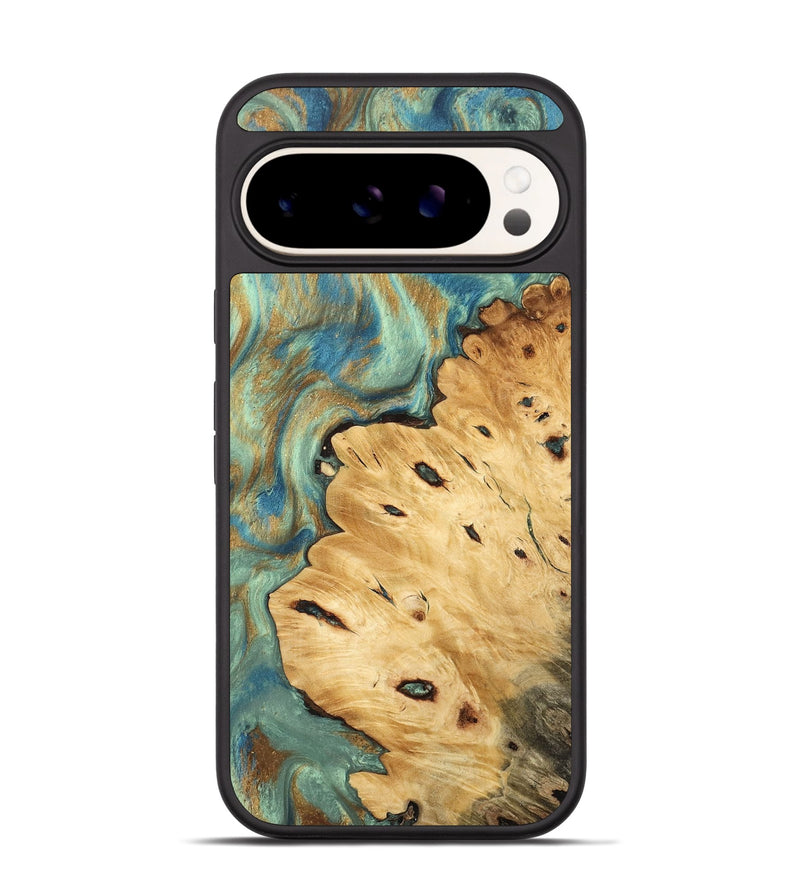 Pixel 9 Wood Phone Case - Helena (Teal & Gold, 745969)