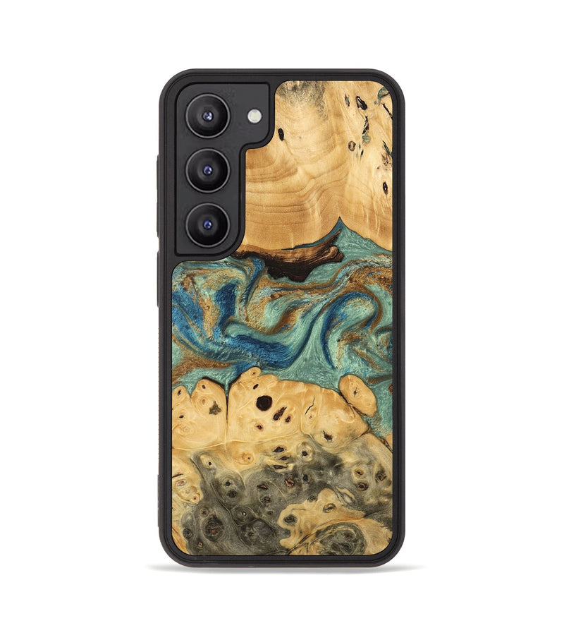 Galaxy S23 Wood Phone Case - Carla (Teal & Gold, 745970)