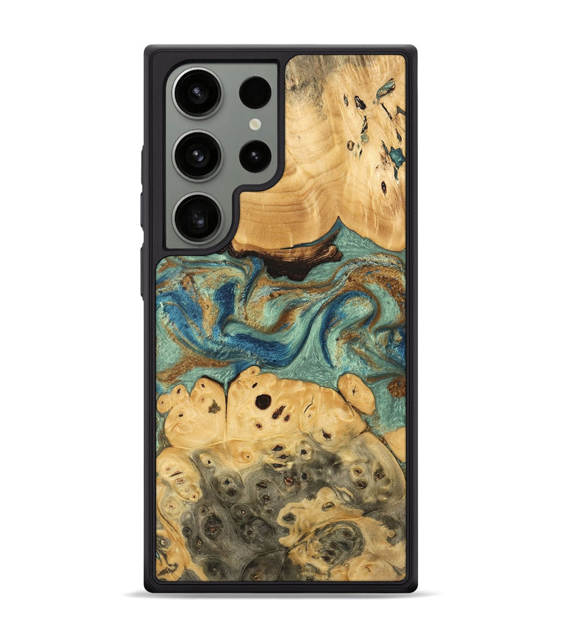 Galaxy S24 Ultra Wood Phone Case - Carla (Teal & Gold, 745970)