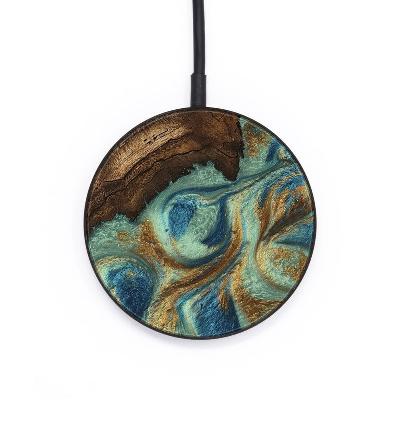 Circle Wood Wireless Charger - Tadeo (Teal & Gold, 745971)