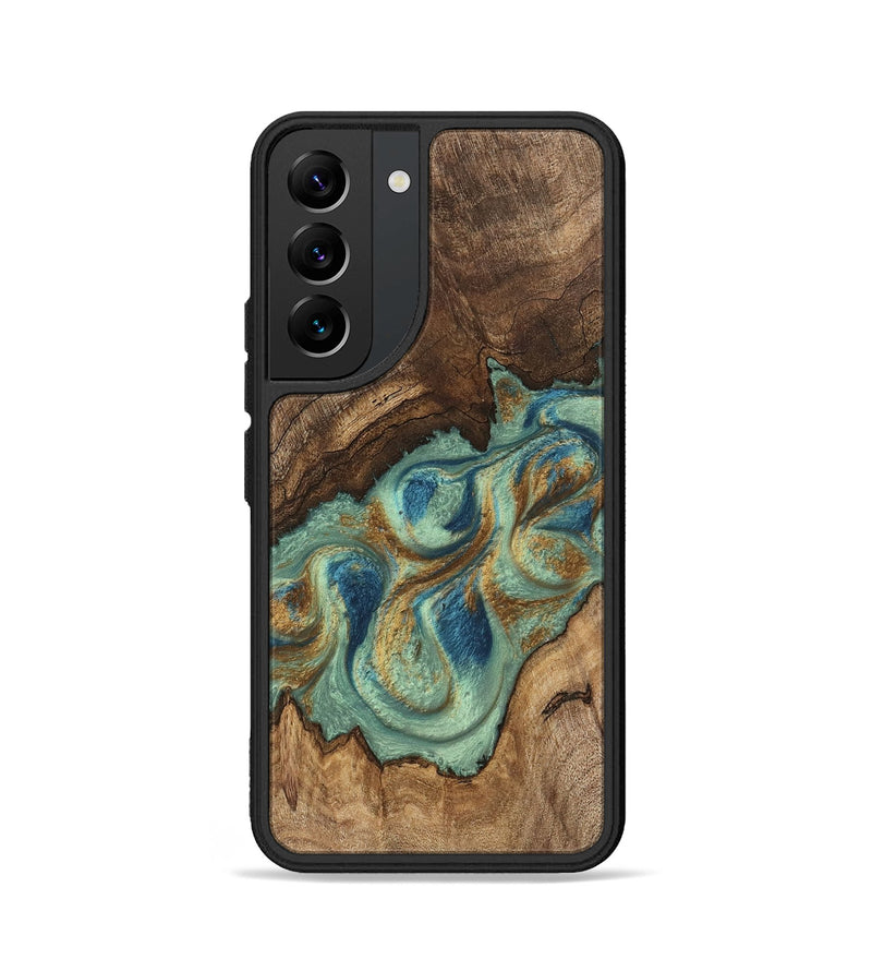 Galaxy S22 Wood Phone Case - Tadeo (Teal & Gold, 745971)