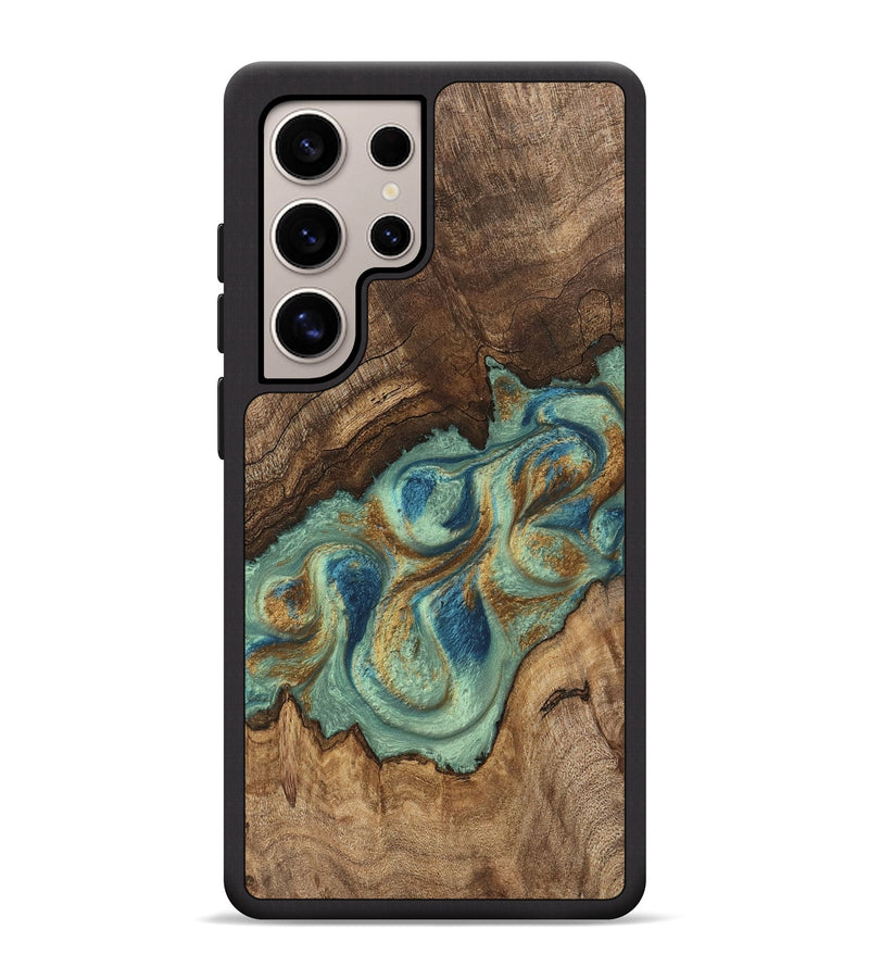 Galaxy S25 Ultra Wood Phone Case - Tadeo (Teal & Gold, 745971)