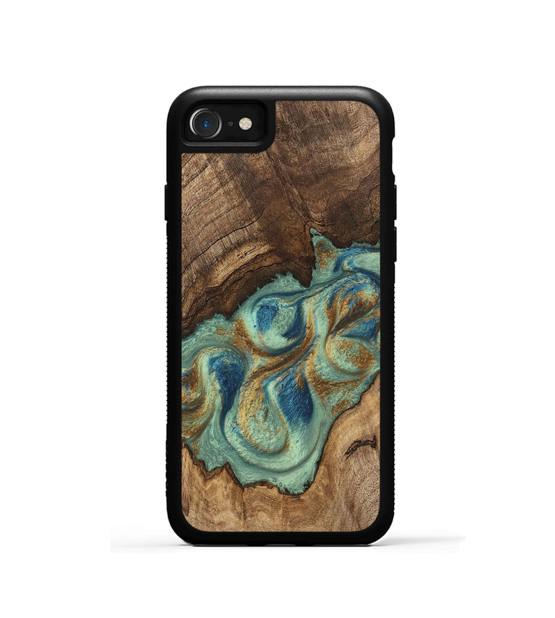 iPhone SE Wood Phone Case - Tadeo (Teal & Gold, 745971)