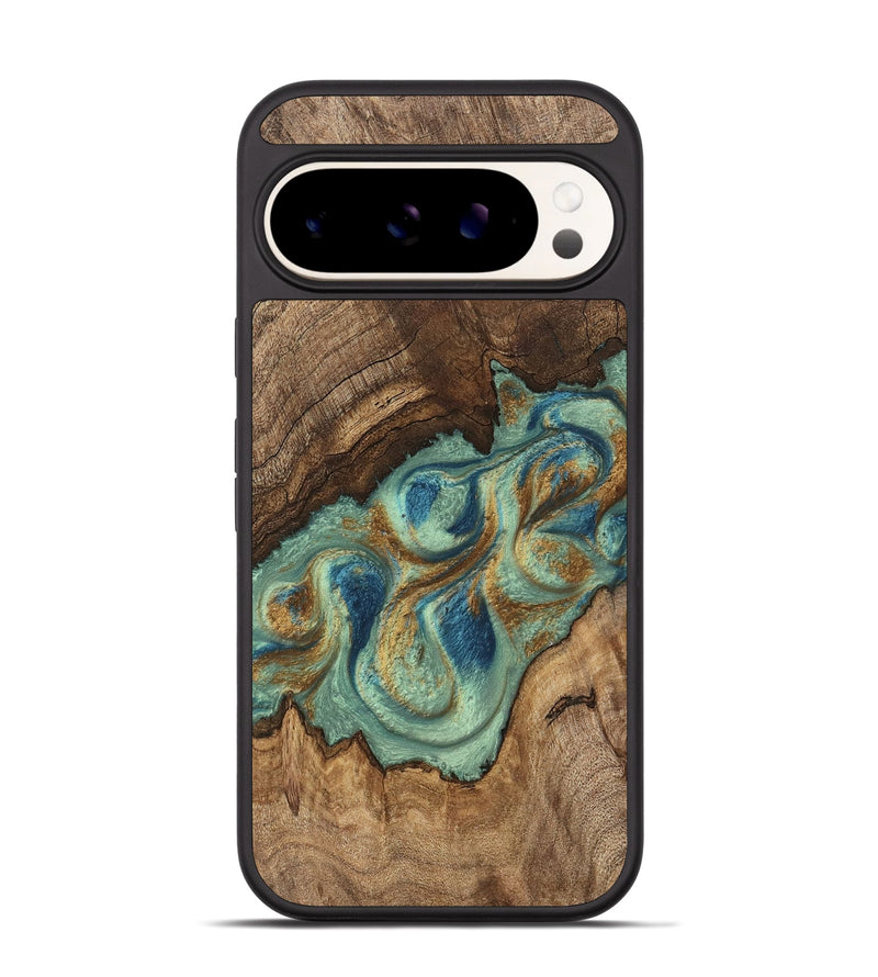 Pixel 9 Wood Phone Case - Tadeo (Teal & Gold, 745971)