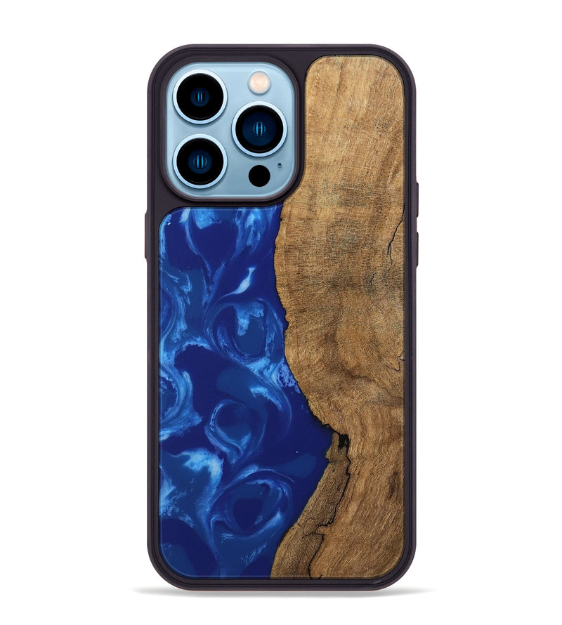 iPhone 14 Pro Max Wood Phone Case - Toni (Blue, 745972)