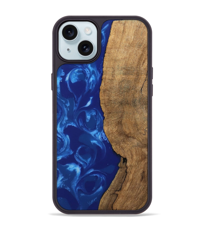 iPhone 15 Plus Wood Phone Case - Toni (Blue, 745972)