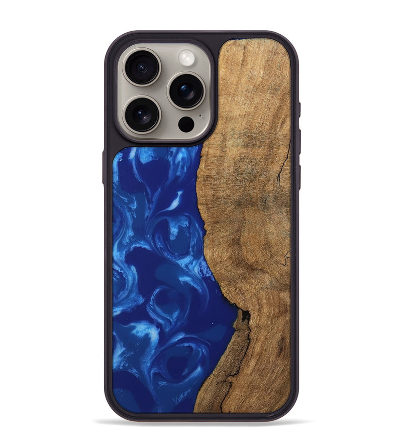 iPhone 15 Pro Max Wood Phone Case - Toni (Blue, 745972)