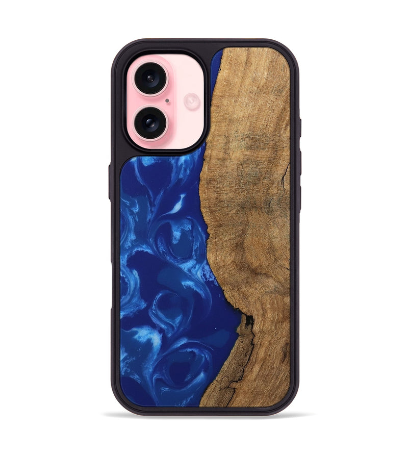 iPhone 16 Wood Phone Case - Toni (Blue, 745972)