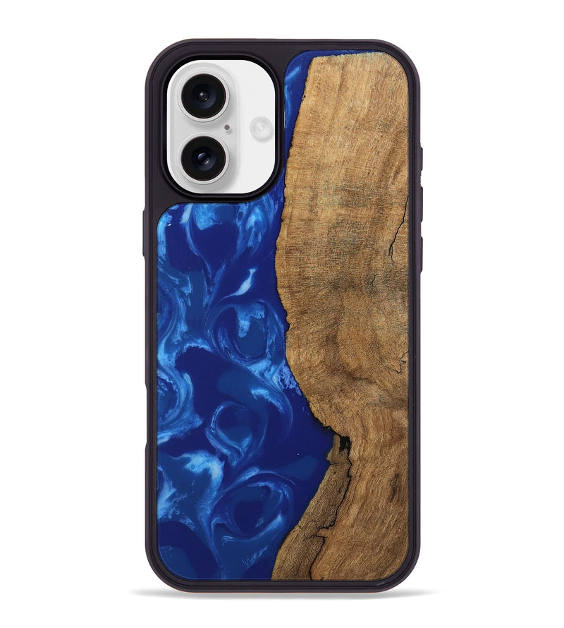 iPhone 16 Plus Wood Phone Case - Toni (Blue, 745972)