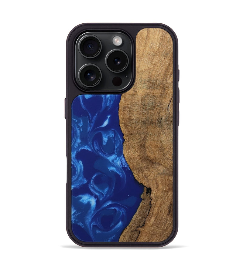 iPhone 16 Pro Wood Phone Case - Toni (Blue, 745972)