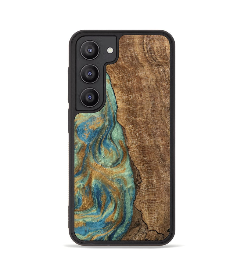 Galaxy S23 Wood Phone Case - Teri (Teal & Gold, 745973)