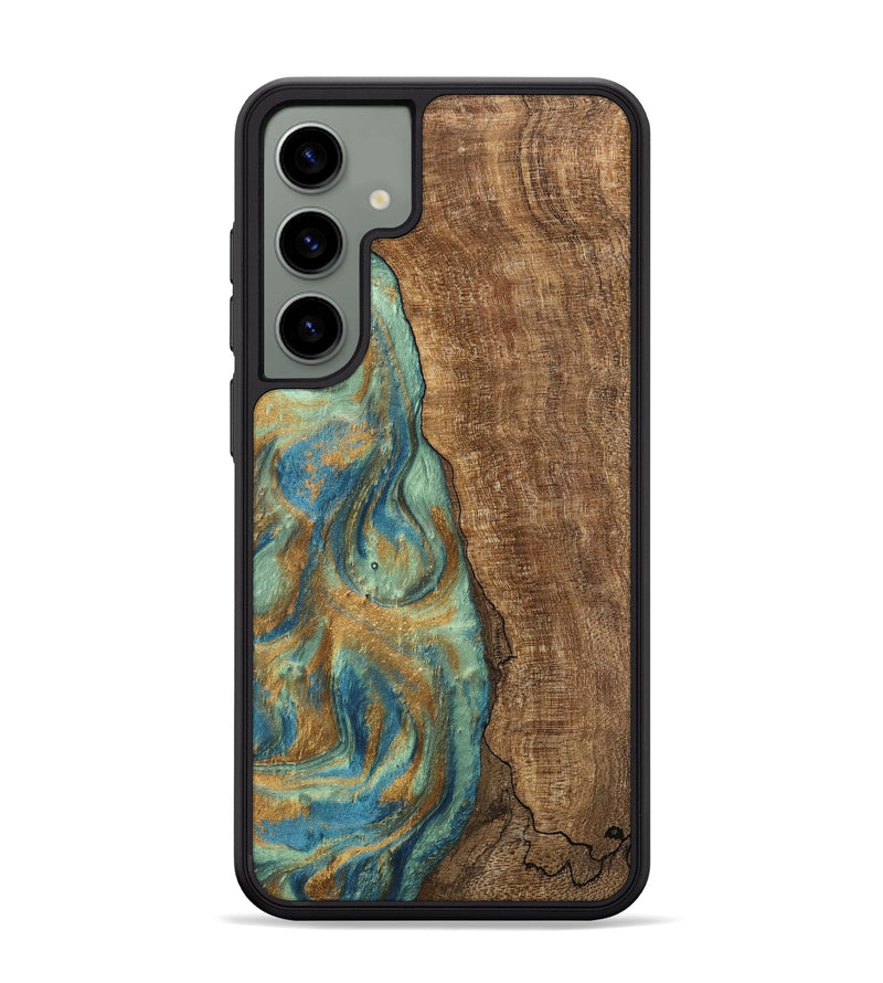 Galaxy S24 Plus Wood Phone Case - Teri (Teal & Gold, 745973)