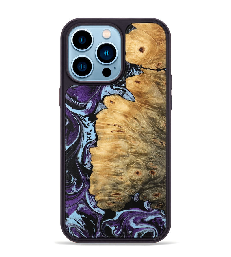 iPhone 14 Pro Max Wood Phone Case - Phoenix (Purple, 745975)