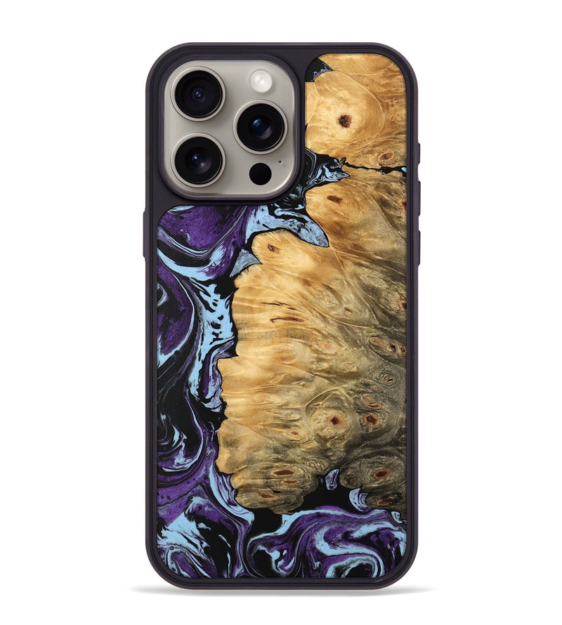 iPhone 15 Pro Max Wood Phone Case - Phoenix (Purple, 745975)