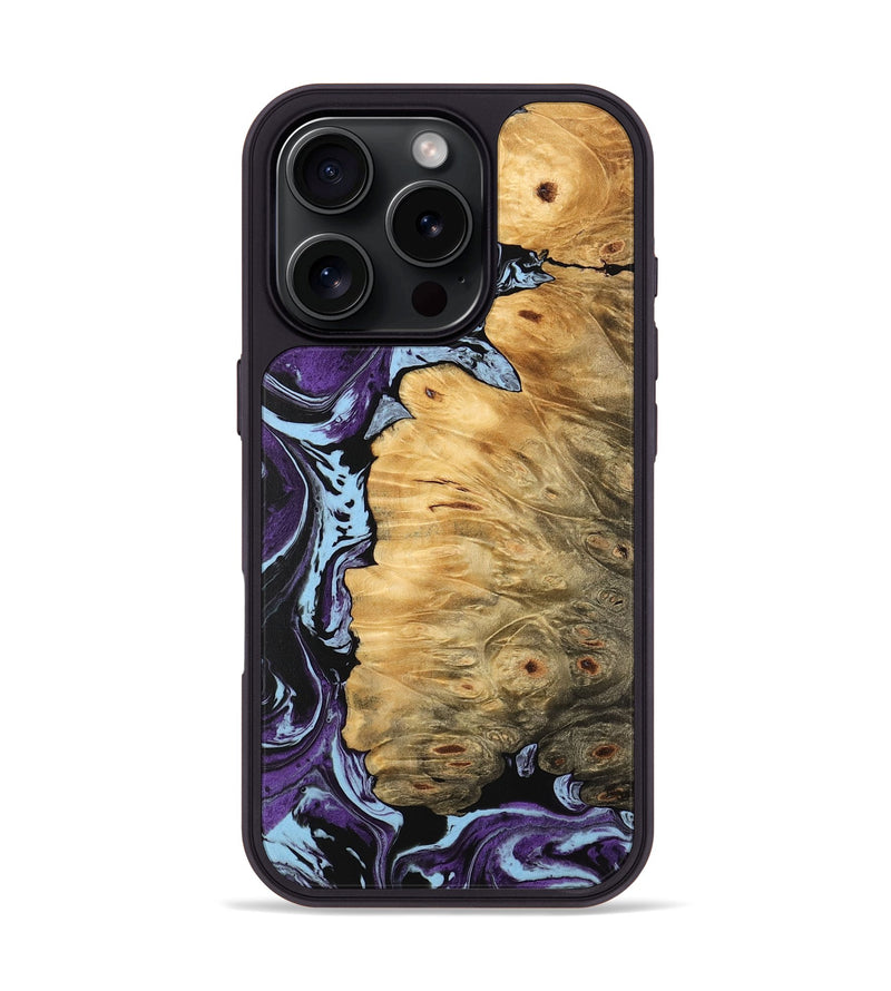 iPhone 16 Pro Wood Phone Case - Phoenix (Purple, 745975)