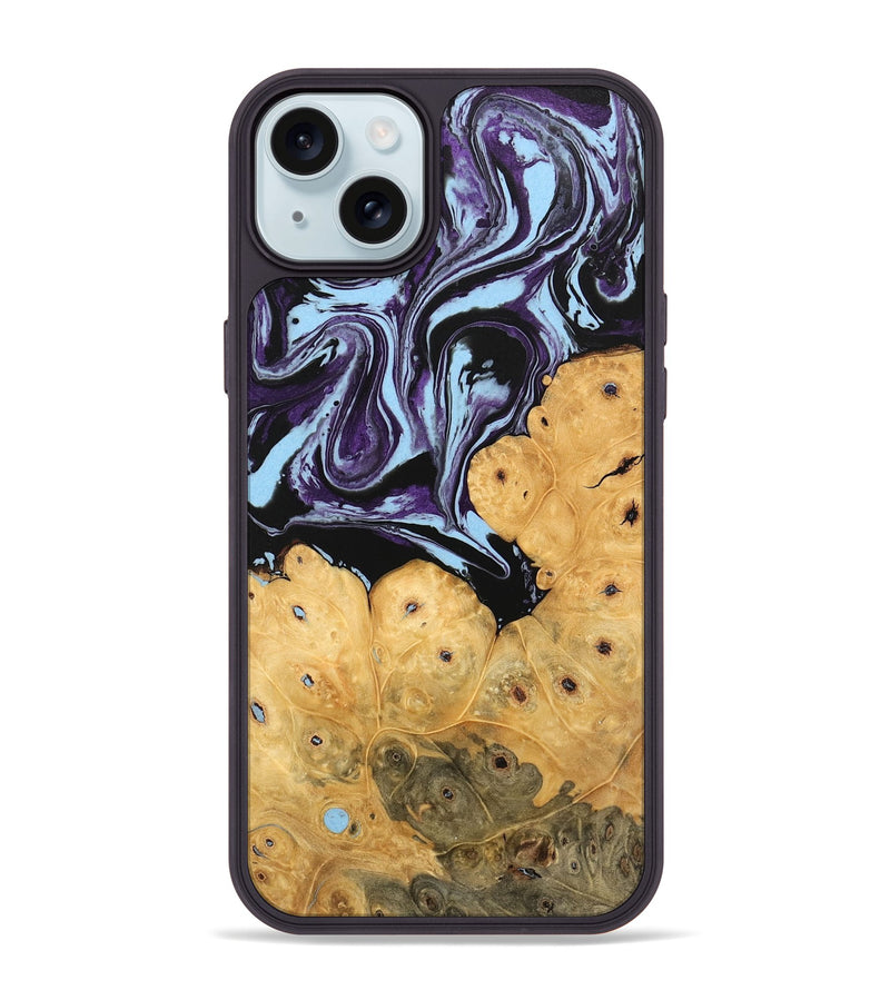 iPhone 15 Plus Wood Phone Case - Jesiah (Purple, 745979)