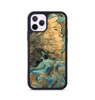 iPhone 11 Pro Wood Phone Case - Bobbi (Teal & Gold, 745980)