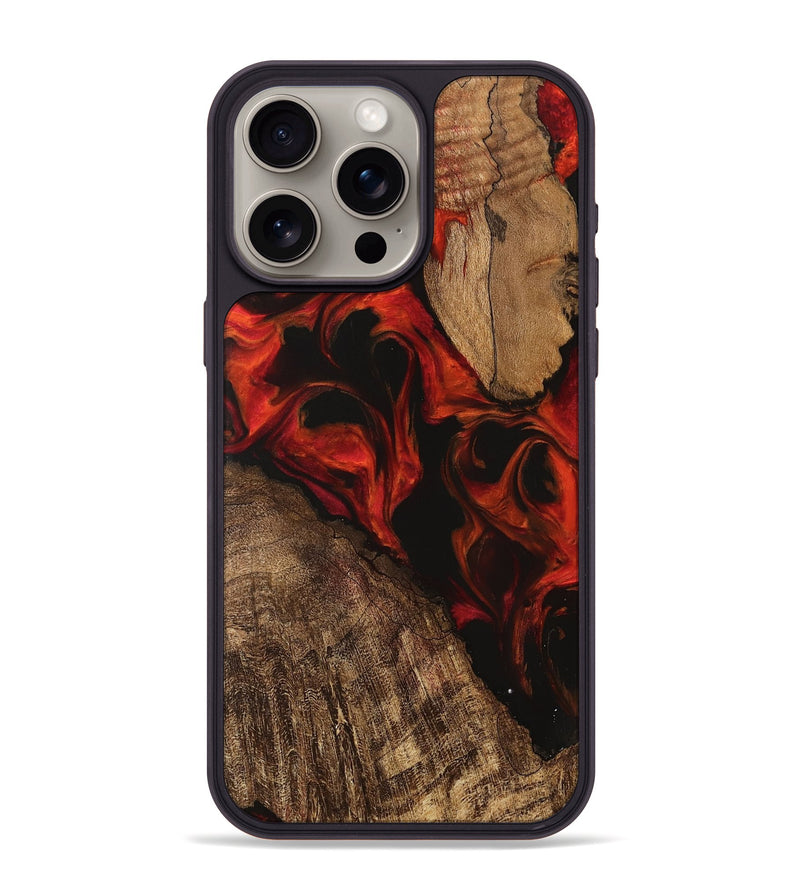 iPhone 15 Pro Max Wood Phone Case - Rosina (Red, 745983)