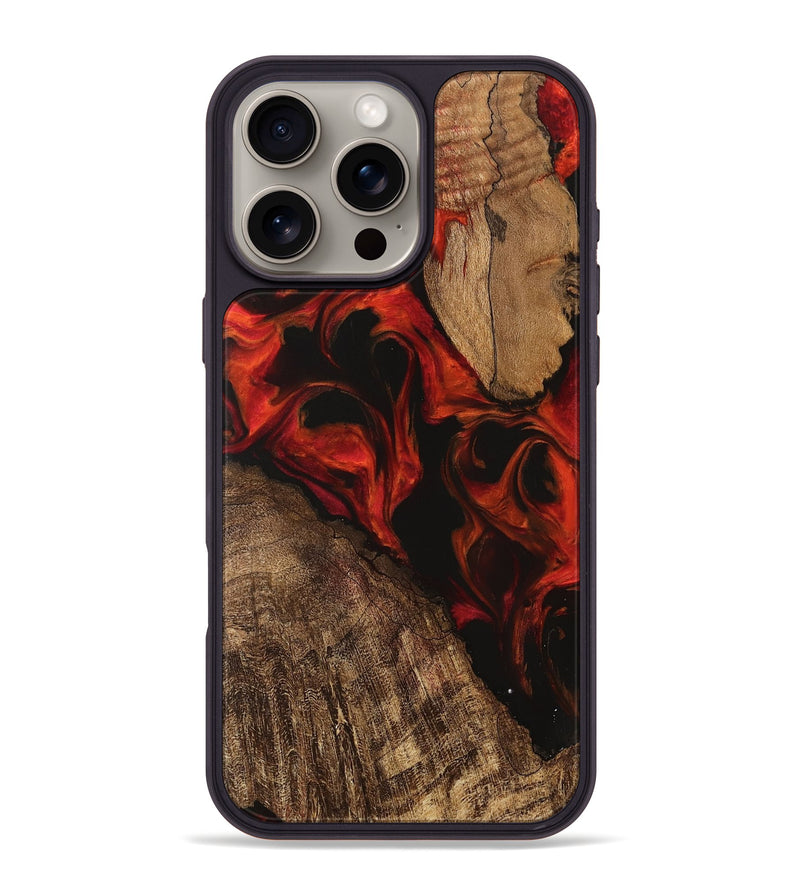 iPhone 16 Pro Max Wood Phone Case - Rosina (Red, 745983)