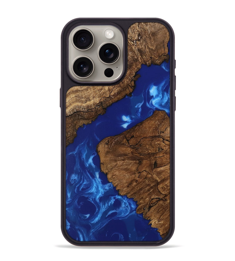 iPhone 15 Pro Max Wood Phone Case - Emil (Blue, 745991)