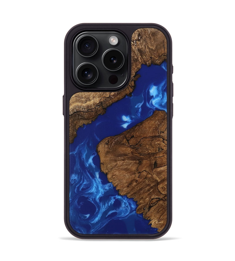 iPhone 15 Pro Wood Phone Case - Emil (Blue, 745991)