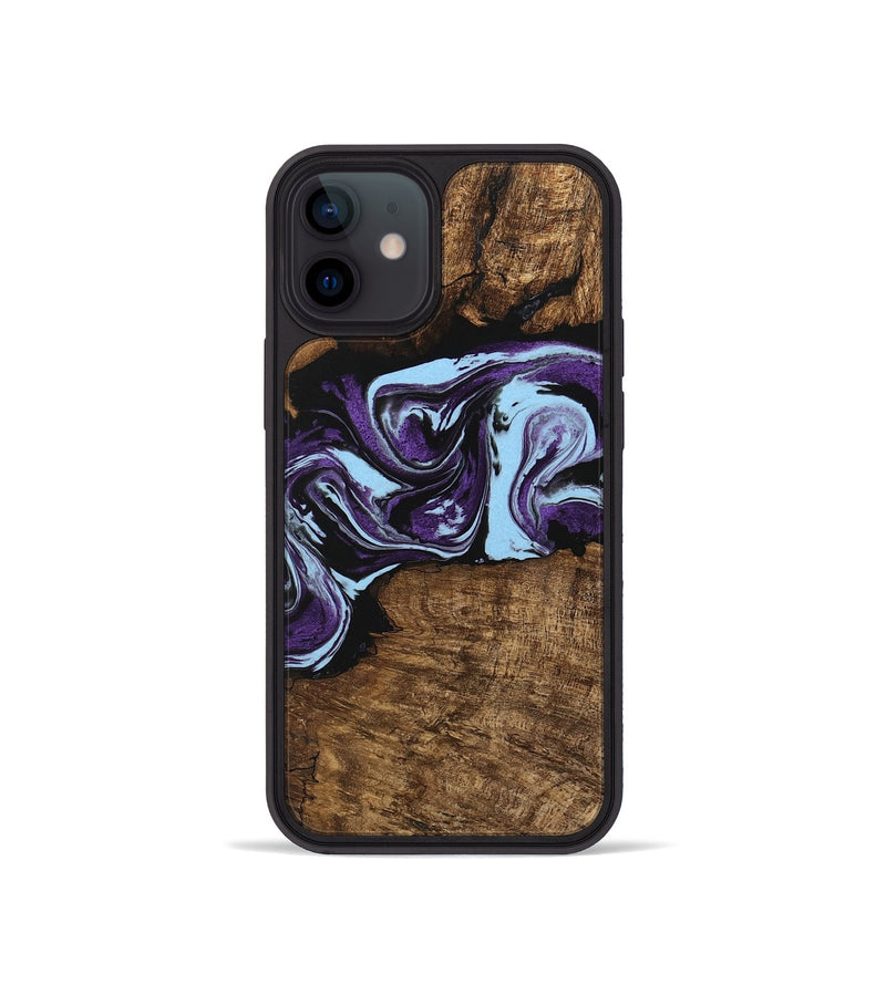 iPhone 12 mini Wood Phone Case - Aliana (Purple, 745993)