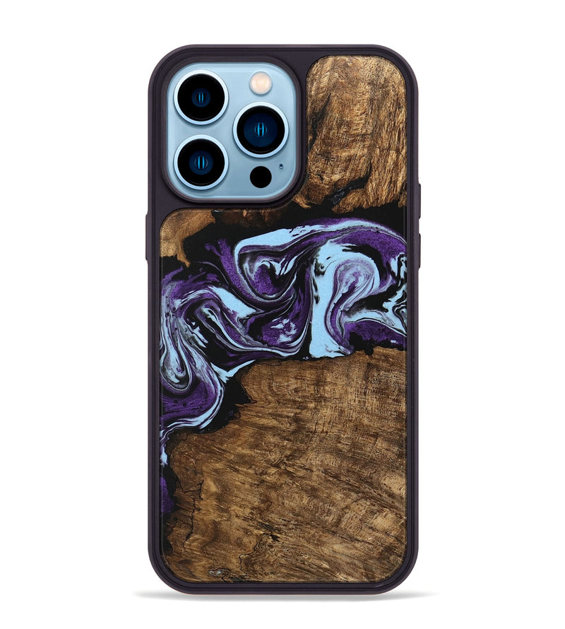 iPhone 14 Pro Max Wood Phone Case - Aliana (Purple, 745993)