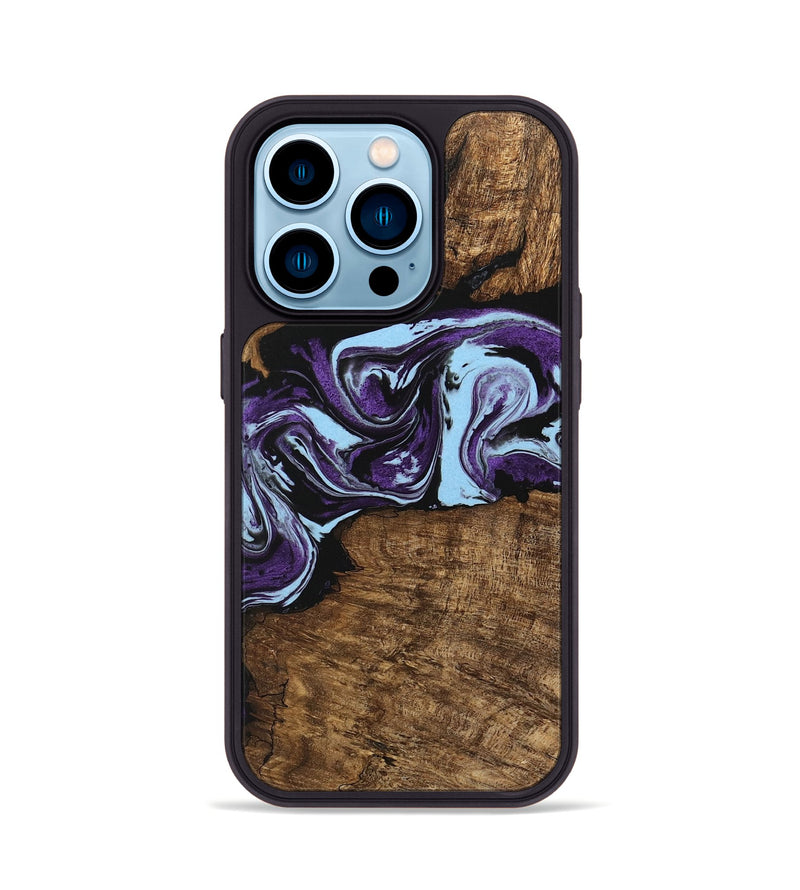 iPhone 14 Pro Wood Phone Case - Aliana (Purple, 745993)