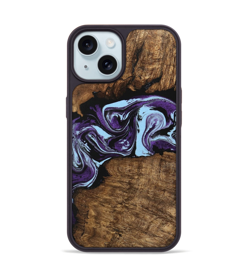 iPhone 15 Wood Phone Case - Aliana (Purple, 745993)