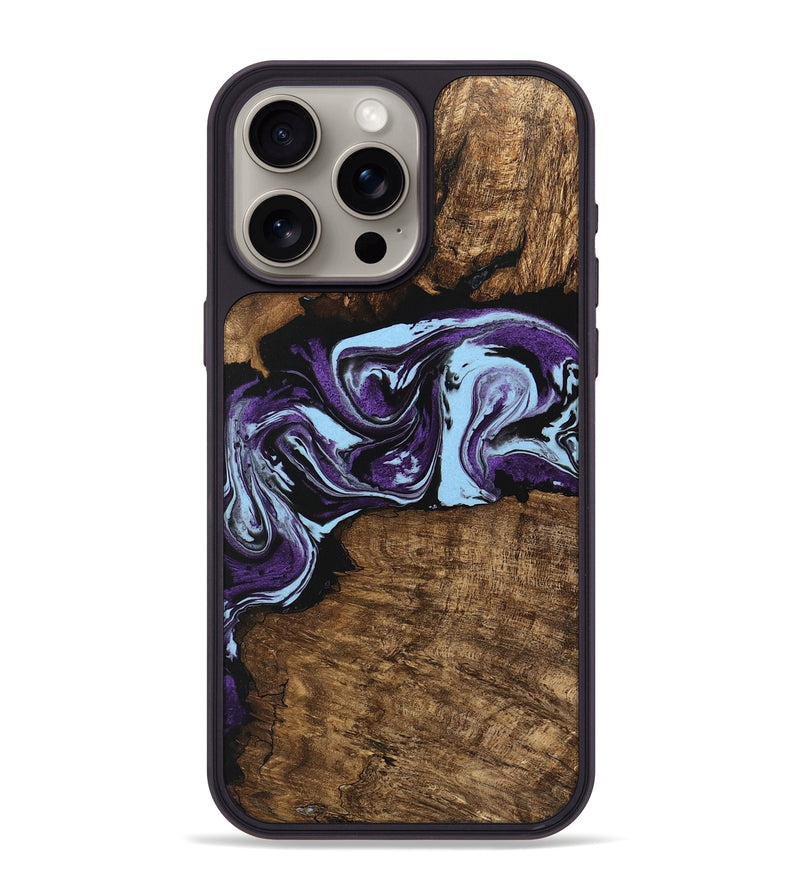 iPhone 15 Pro Max Wood Phone Case - Aliana (Purple, 745993)