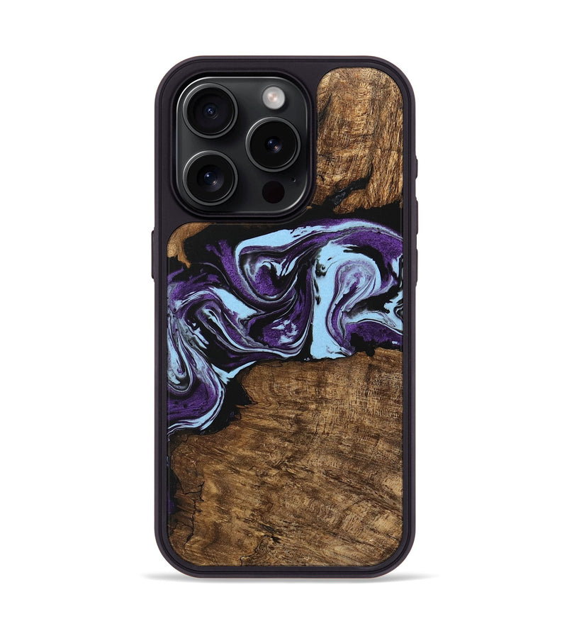 iPhone 15 Pro Wood Phone Case - Aliana (Purple, 745993)