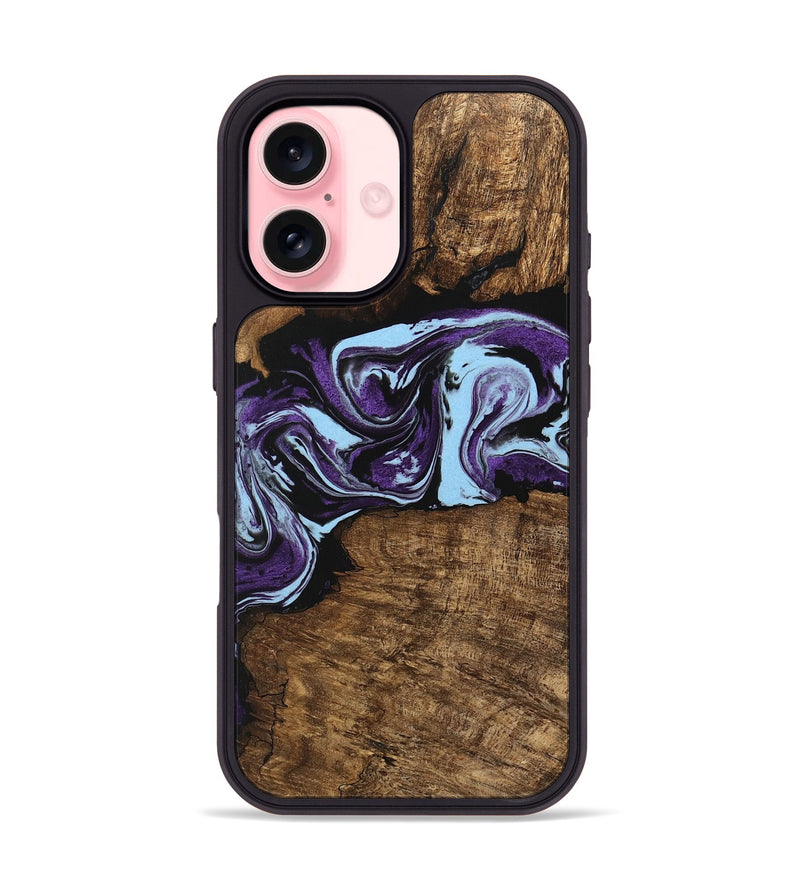 iPhone 16 Wood Phone Case - Aliana (Purple, 745993)