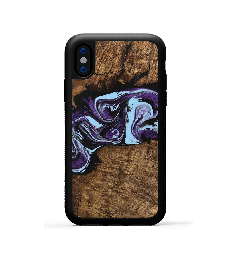 iPhone Xs Wood Phone Case - Aliana (Purple, 745993)