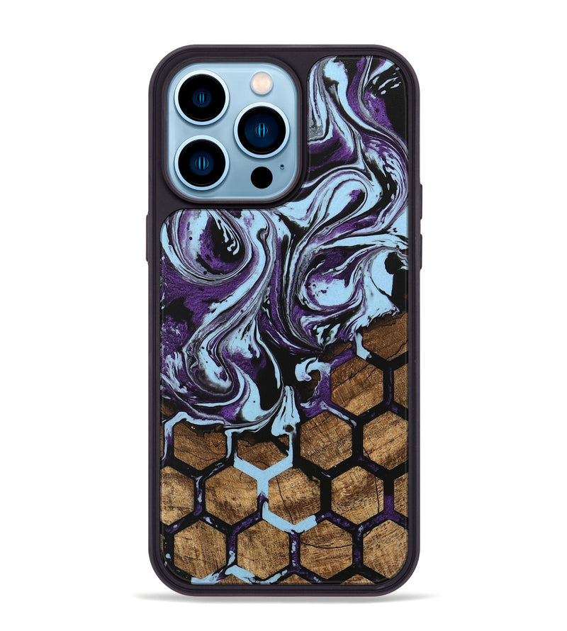 iPhone 14 Pro Max Wood Phone Case - Flor (Pattern, 745995)