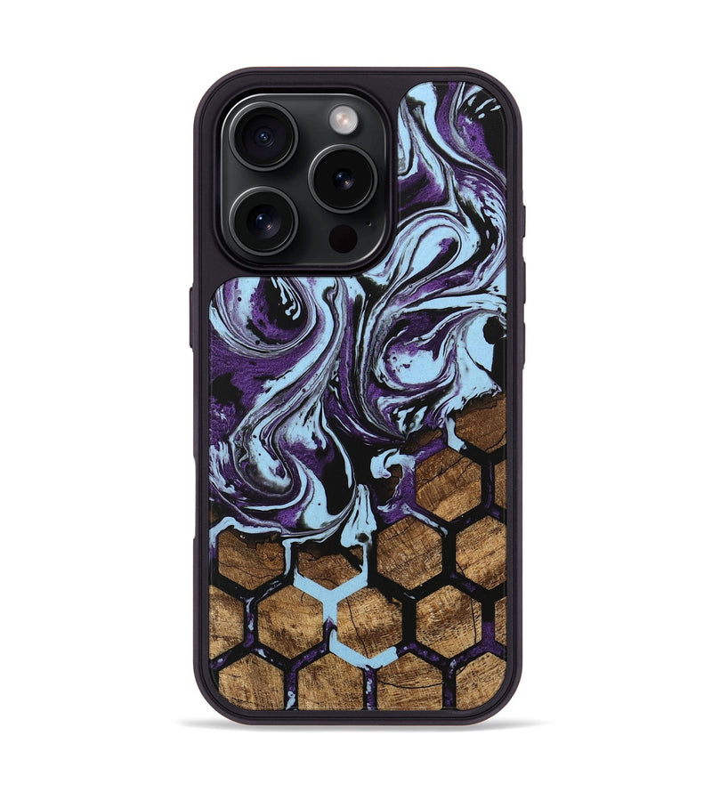 iPhone 16 Pro Wood Phone Case - Flor (Pattern, 745995)