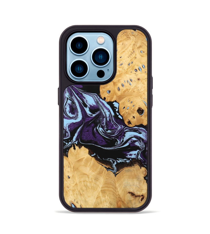 iPhone 14 Pro Wood Phone Case - Castiel (Purple, 745996)