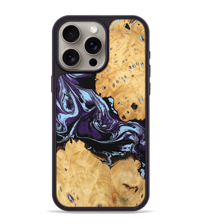 iPhone 15 Pro Max Wood Phone Case - Castiel (Purple, 745996)