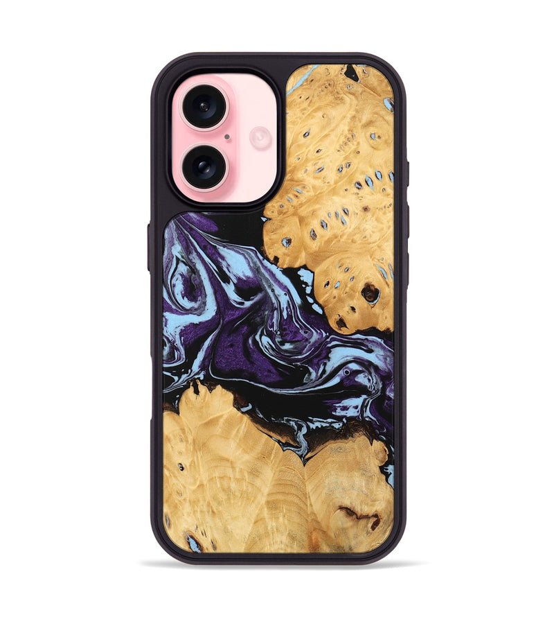 iPhone 16 Wood Phone Case - Castiel (Purple, 745996)