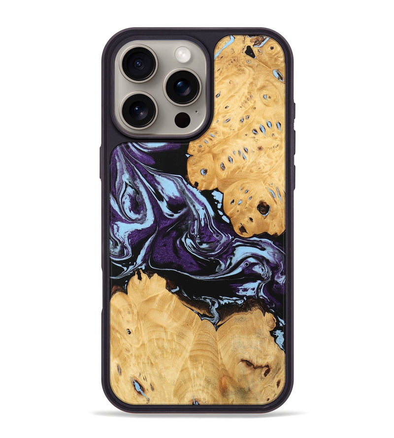 iPhone 16 Pro Max Wood Phone Case - Castiel (Purple, 745996)