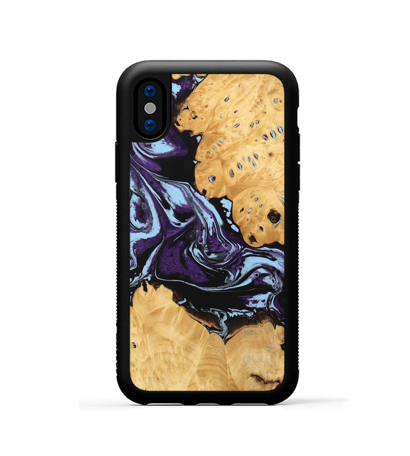 iPhone Xs Wood Phone Case - Castiel (Purple, 745996)