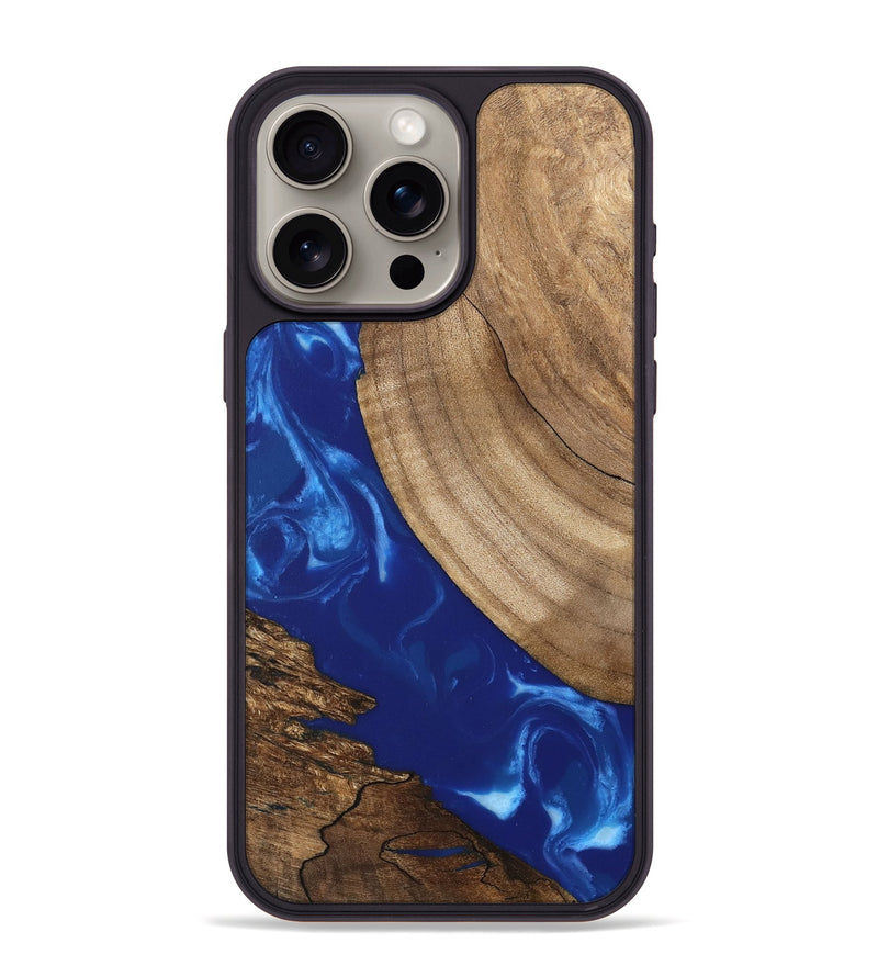 iPhone 15 Pro Max Wood Phone Case - Malissa (Blue, 745997)