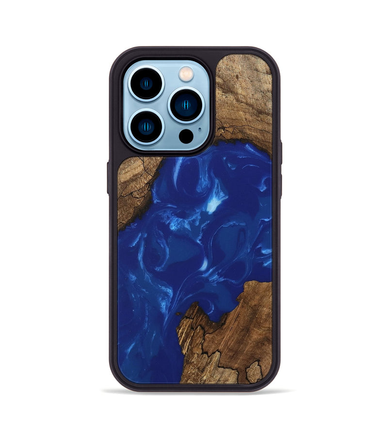 iPhone 14 Pro Wood Phone Case - Samir (Blue, 745998)