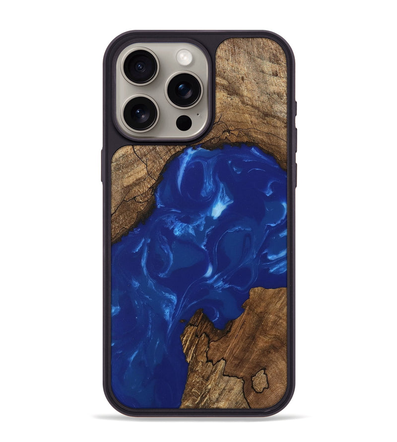 iPhone 15 Pro Max Wood Phone Case - Samir (Blue, 745998)