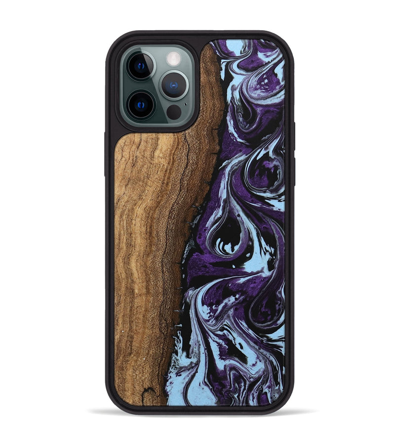 iPhone 12 Pro Max Wood Phone Case - Ginger (Purple, 746002)